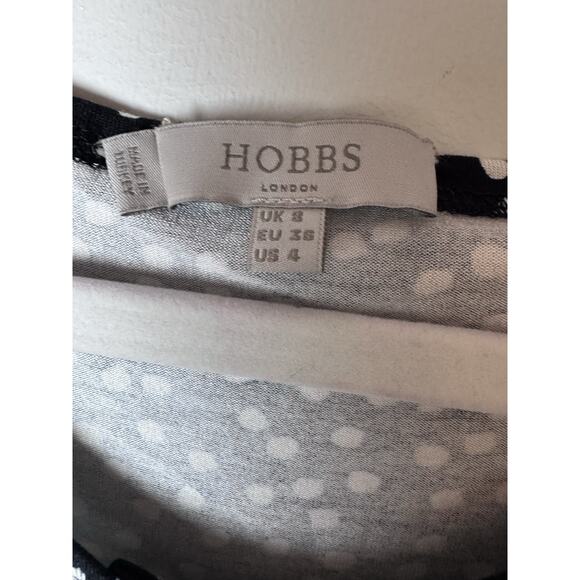 Hobbs London Women's Polka Dot Midi Stretchy Dress Size 4 - Picture 3 of 9